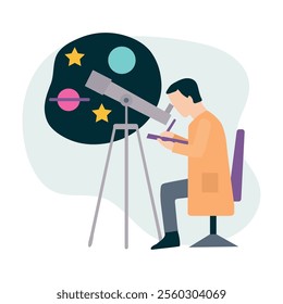 Astronomer icon clipart avatar logotype concepte isolated illustration