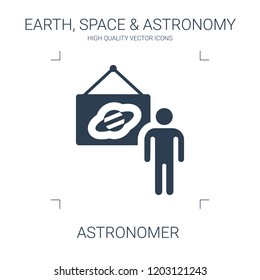 astronomer icon. high quality filled astronomer icon on white background. from earth space astronomy collection flat trendy vector astronomer symbol. use for web and mobile