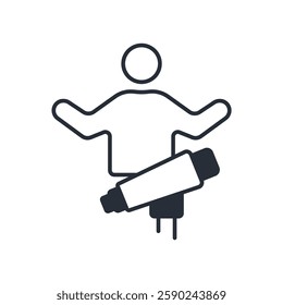 astronomer icon. vector.Editable stroke.linear style sign for use web design,logo.Symbol illustration.