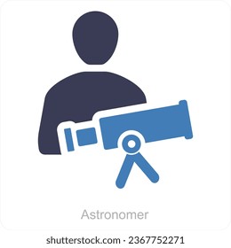 Astronomer and science icon concept
