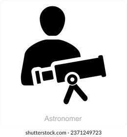 Astronomer and science icon concept