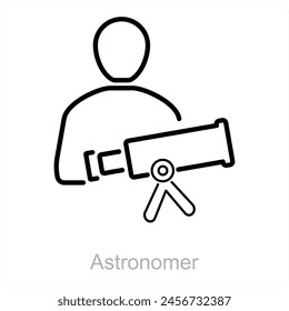 Astronomer and science icon concept
