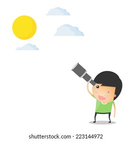 Astronomers cartoon concept