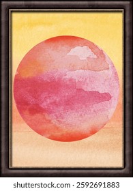 astronomical abstract painting in frame