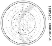 Astronomical Celestial Map of Northern Hemisphere (Outline chart) EPS-8