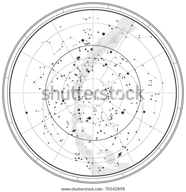 Astronomical Celestial Map of Northern Hemisphere\
(Outline chart)\
EPS-8