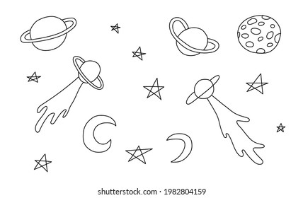 Astronomical or celestial objects. Heavenly bodies in space.