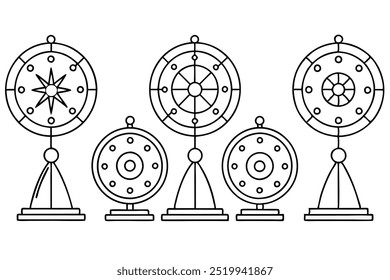 Astronomical Clock Line Art Delicate Timekeeping Masterpiece Celestial Beauty (4)