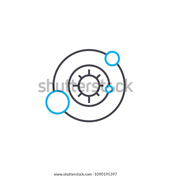 Astronomical\
cycles vector thin line stroke icon. Astronomical cycles outline\
illustration, linear sign, symbol\
concept.