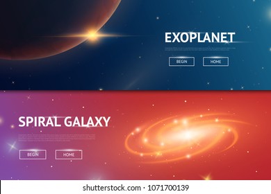 Astronomical galaxy space background. Planets in solar system for the banner. Modern design of the universe for cards. moon and the sun, mercury and earth, mars and venus. vintage style.