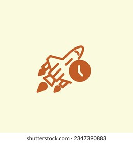 Astronomical light years icon isolated on off-white background.