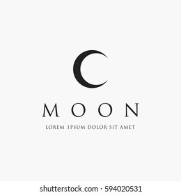 Astronomical logo design. The Moon is the Earth's satellite