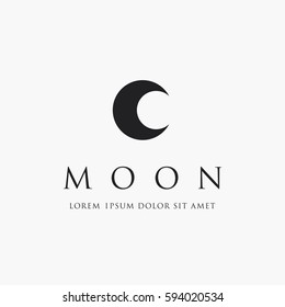 Astronomical logo design. The Moon is the Earth's satellite