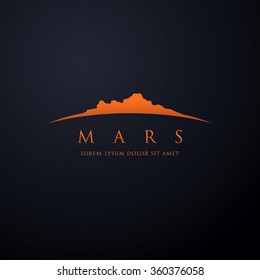 Astronomical logo design. Planet Mars