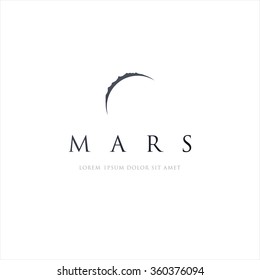 Astronomical logo design. Planet Mars
