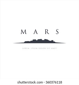 Astronomical logo design. Planet Mars