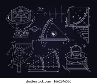 Astronomical and navigational developments of the inventors of the past in vector graphics
