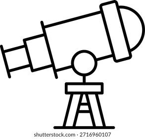 Design de ícone de vetor de linha de observação astronômica