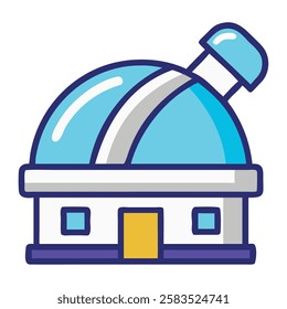Astronomical observatory dome icon isolated vector