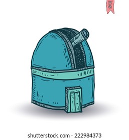 astronomical observatory dome, vector illustration.