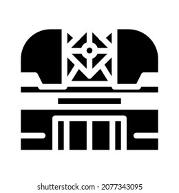 vector de icono de glifo observatorio astronómico. signo observatorio astronómico. símbolo de contorno aislado ilustración negra