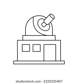 Design der Sternwarte. Sternteleskopsymbol. einzeln auf weißem Hintergrund. Vektorgrafik
