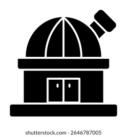 Ilustração de estilo sólido ícone do observatório astronômico