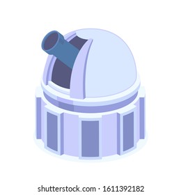 Astronomical observatory on white background. Vector illustration.