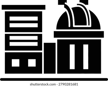 Astronomical Observatory Research Facility Vector Icon