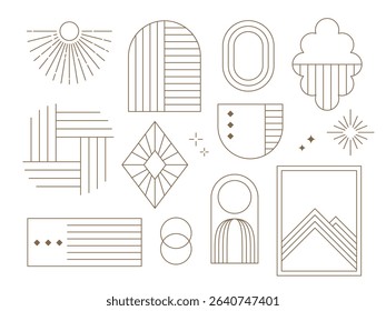 Astronomical one-point line drawing set