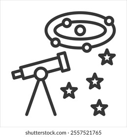 Astronomical Outline Icon Vector Illustration