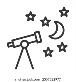 Astronomical Outline Icon Vector Illustration