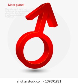 Astronomical symbol of Mars planet. Vector illustration