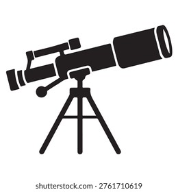 Astronomical Telescope on Tripod – Space Observation Vector Icon