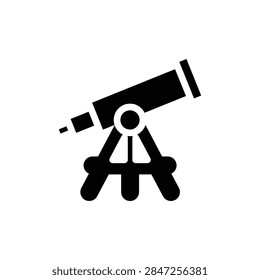 astronomical telescope solid icon vector design good for web or mobile app