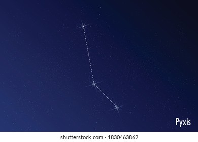 Astronomical vector illustration of Pyxis constellation. 