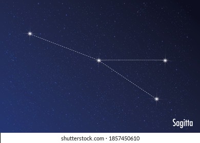 Astronomical vector illustration of Sagitta constellation. 