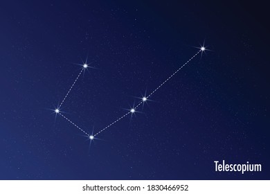 Astronomical vector illustration of Telescopium constellation. 