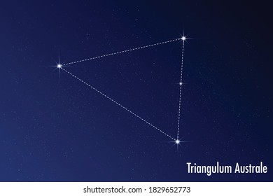 Astronomical vector illustration of Triangulum Australe constellation. 