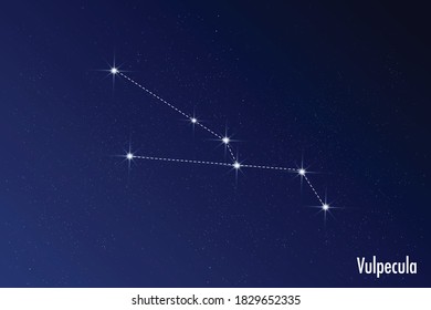 Astronomical vector illustration of Vulpecula constellation. 