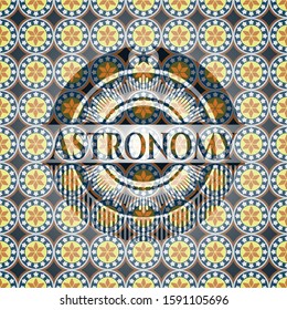 Astronomy arabesque style emblem. arabic decoration.