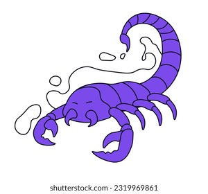 Astronomy and astrology symbols, isolated Zodiac sign of Scorpio or Scorpion. People born in October 24 to November 21. Astrological predictions and traits of character. Vector in flat style