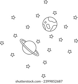astronomy, black and white, cartoon, concept, cosmonaut, cosmos, design, discovery, earth, exploration, explorer, fantasy, flight, future, futuristic, galaxy, globe, icon, illustration, interstellar, 