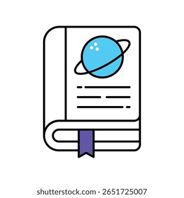 Astronomy Book Vector Filled outline illustration style icon. EPS 10 file