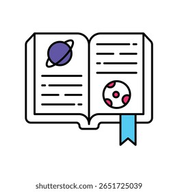 Astronomy Book Vector Filled outline illustration style icon. EPS 10 file