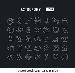 Astronomy. Collection of perfectly thin icons for web design, app, and the most modern projects. The kit of signs for category Education.
