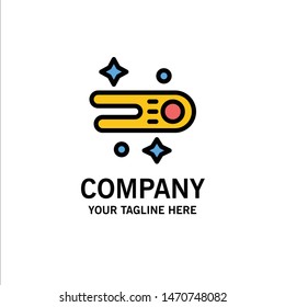 Astronomy, Comet, Space Business Logo Template. Flat Color. Vector Icon Template background