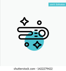 Astronomy, Comet, Space turquoise highlight circle point Vector icon