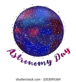 Astronomy day background.Isolated on white background. Vector illusrtation