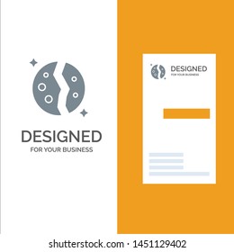 Astronomy, Destroyed, Galaxy, Planet, Space Grey Logo Design and Business Card Template